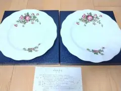 新品　横浜増田窯　廃窯　Masuda Arts　花柄　プレート　2枚のサムネイル