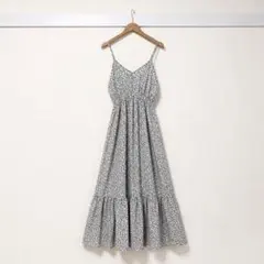 GRL 花柄 キャミワンピース ロング ティアード M フレア 甘め 綺麗目