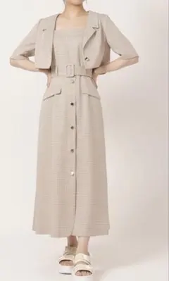 REDYAZEL チェック柄 半袖ワンピース