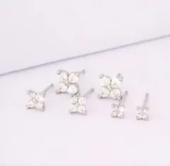 クリスタルスタッドピアス 6個セット