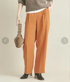 BEAUTY &YOUTH ダブルクロスタック テーパードパンツ オレンジ