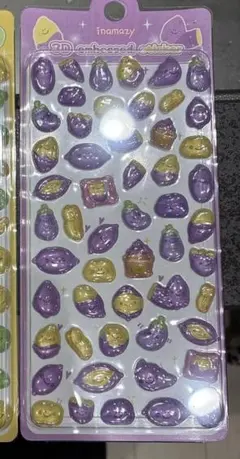 あ*こ様 inamazy 3D embossed sticker 紫　さつまいも