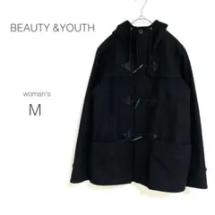 ユナイテッドアローズ ダッフルコート ウール 黒 スリム 細見え シンプル 上品