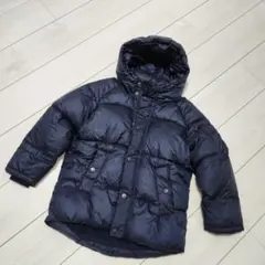 ネイビー フード付きダウンコート