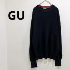 GU/ジーユー トップス 長袖 ネイビー ニット 赤ライン 綿100% Mサイズのサムネイル