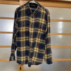 GAPネルシャツ XL ネイビー/イエロー