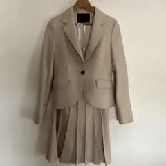【UNTITLED】 ベージュ シングルボタンジャケット スカートセットアップ