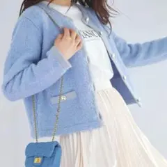 カーディガン フェルゥ　ライトブルー　水色　ニットジャケット