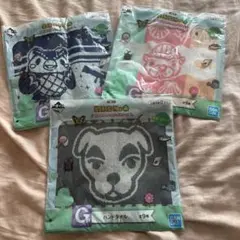 一番くじ どうぶつの森 ハンドタオル 3枚セット