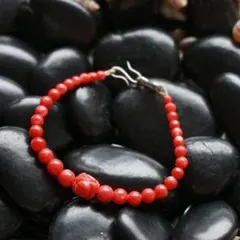 鑑別付　天然赤珊瑚　羽織紐　和装小物　手作素材