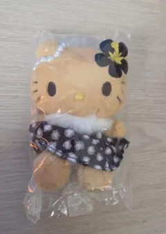 日焼けキティ ハローキティ レオパード ブラック ぬいぐるみチャーム 신품 미사용