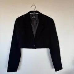ZARA ブラック クロップドジャケット EUR M