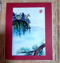 特別最終値下げ 昭和レトロ 中国 麦わら細工 小さめ絵画