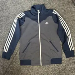 adidas ジップアップトレーナー ダークグレー/ネイビー　ジャージ