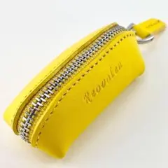 本革 小銭入れ 極小 コインケース ミニ財布 軽量 コンパクト イエロー 黄色