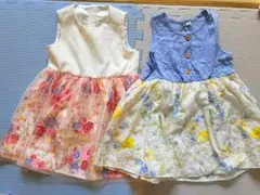 花柄ノースリーブワンピース2点セット