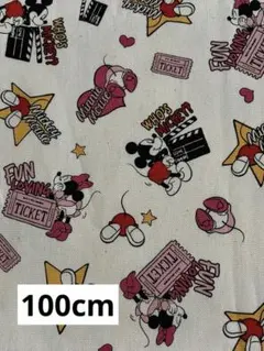 ディズニー　ミッキー　ミニー　生地　はぎれ　カットクロス　100cm