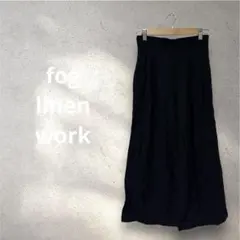 【希少】FLW フォグリネンワーク ウールリネン タックワイドパンツ ブラック