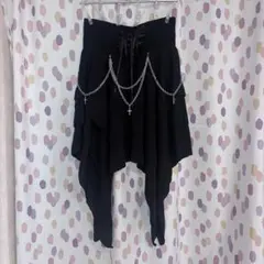 【美品】ハロウィン コスプレ フリルスカート チェーン付 文化祭 高身長の方に◎