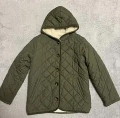 美品　SM2 カーキ キルティングジャケット フード付き