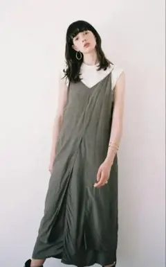 CLANE キャミソールワンピース モスグリーン