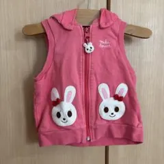 ミキハウス　フード付きベスト　80cm