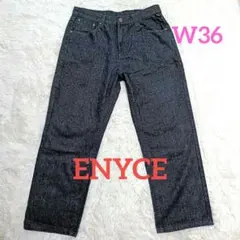 美品 ENYCE エニーチェ デニムパンツ W36 ワイドストレート ブラックのサムネイル