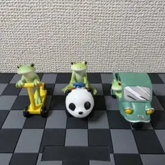 コポー カエル 置物 乗り物 3点セット