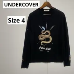 UNDERCOVER ロンT スネーク　蛇　プリント　ブラック　4