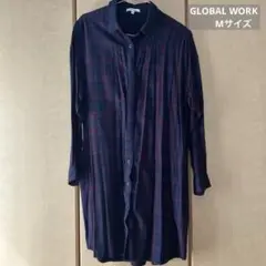 GLOBAL WORK グローバルワーク シャツ ワンピース チェック M