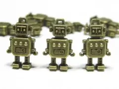 ロボット　チャーム　パーツ　金古美色　２０個
