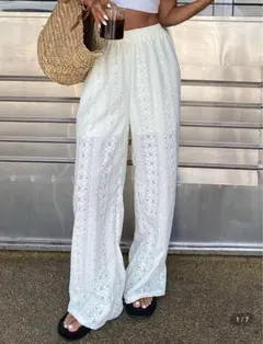 Dazy ホワイト ワイドパンツ Mサイズ