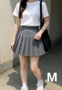 制服　ライトグレー　灰色　ミニスカ　女子学生風プリーツスカート 仮装