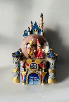 海外ディズニー　50周年　スノードーム　置物 ウォルトディズニーワールド50周年記念 ミッキー＆フレンズ