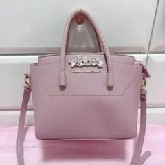 JILL STUART ピンクリボンショルダーバッグお花ビジュー付き - メルカリ