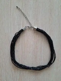 多層式 ビーズチョーカー 黒