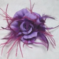 パープルローズ髪飾り&コサージュ フラダンス フラメンコ