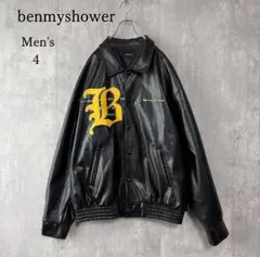 benmyshower フェイクレザー スタジャン 刺繍 エンジェル 黒 4