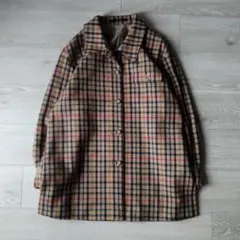 90s vintage チェック ウールコート DAKS レトロ クラシカルのサムネイル
