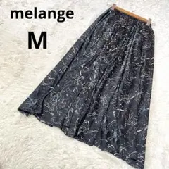 melange メランジェ フレアスカート ロング丈 黒 花柄 きれいめ/Mのサムネイル