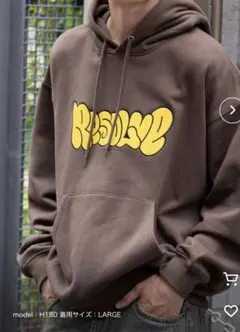 【未着用】WEGO/【25年秋冬新作】グラフィックロゴプルパーカー