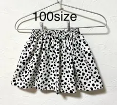 B694・ハンドメイドキッズスカート ★ダルメシアン・シロ