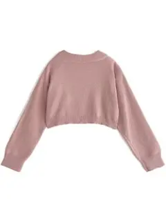 ワイドスリーブニットトップス　ピンク
