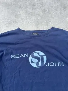 00s Y2K SeanJohn ショーンジョン ロゴ Tシャツ ネイビー