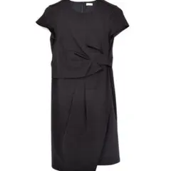 PLST プラステ ストレッチ半袖ワンピース ブラック フォーマル