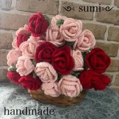 花束ブランケット♡コットン100%♡ピンク&レッドのサムネイル