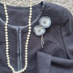 ④45 ミナペルホネン ブローチアクセサリー コサージュ ハンドメイド