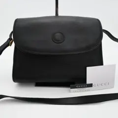 美品　Ｇｕｃｃｉ グッチ　オールド　ショルダーバッグ　レザー　革　黒のサムネイル