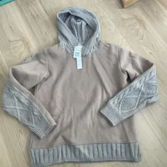 新品未使用タグ付　スコットクラブ系列ブランド　ケーブル編みニットパーカー