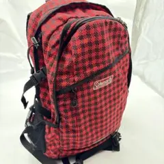 【大幅値下げ】Coleman 赤黒チェック リュック
